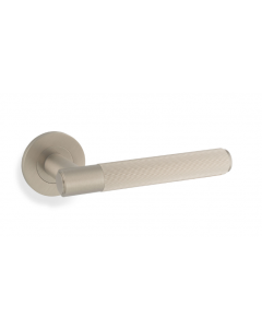 Deurkruk Reeded 'Spitfire' - Mat vernikkeld - Rond rozet Ø50mm
