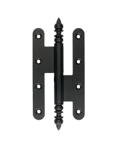 Paumelle BR 140x80x3.5 mat zwart Links met vaasknop