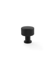 Meubelknop Reeded 'Lucia' - Mat zwart - Ø29mm