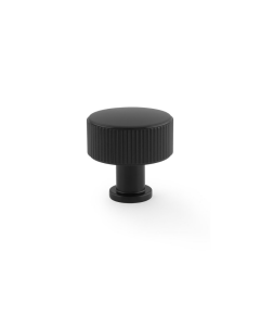 Meubelknop Reeded 'Lucia' - Mat zwart - Ø34,5mm