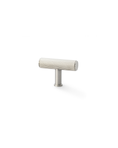 Meubelknop Reeded 'Crispin' T-vorm - Mat vernikkeld - 55mm