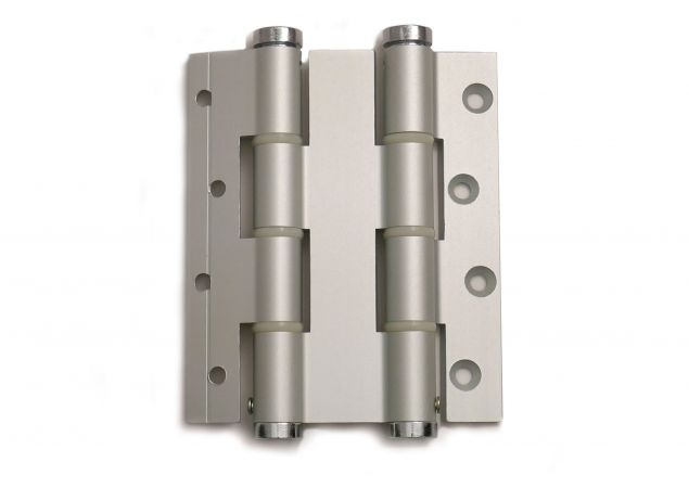 Deurveerscharnier dubbelwerkend - Lengte 120mm - Deurdikte 30mm - Aluminium zilvergrijs