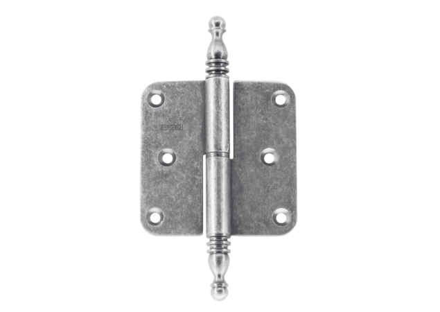 Paumelle HDD 80x80x2.5 antiek zilver Links met vaasknop