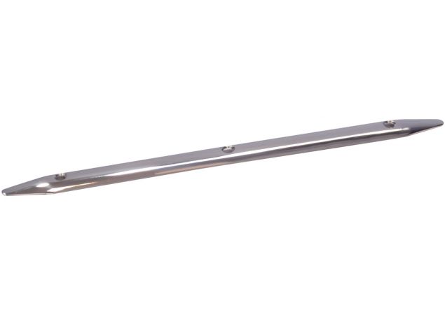 Rvs Schuurlijst halfrond hol, geboord Breed: 20mm Lengte: 600mm