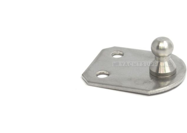 Zijplaatbevestiging Ø10 mm vlak RVS 316  45x35mm t.b.v. kogelkop  