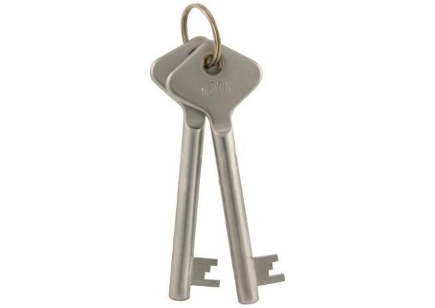 Extra klaviersleutel 110mm Messing mat chroom