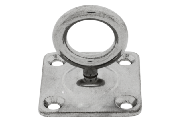 Oogplaat vierkant met warteloog - 40x40mm - Rvs 316
