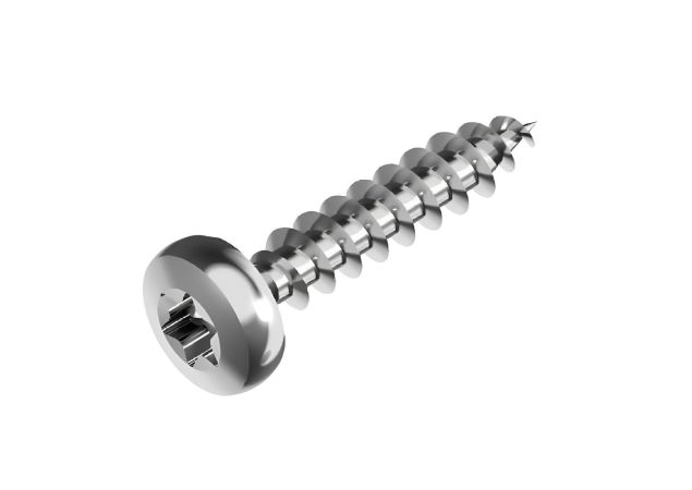 Spaanplaatschroef Bolkop - RVS 304 (A2) 3,5x16mm - Torx 10 (100 stuks)