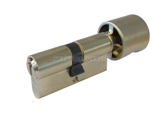 Knopcilinder K26,5/26,5mm Vernikkeld met versmalde meenemer Nieuw zilveren sleutels