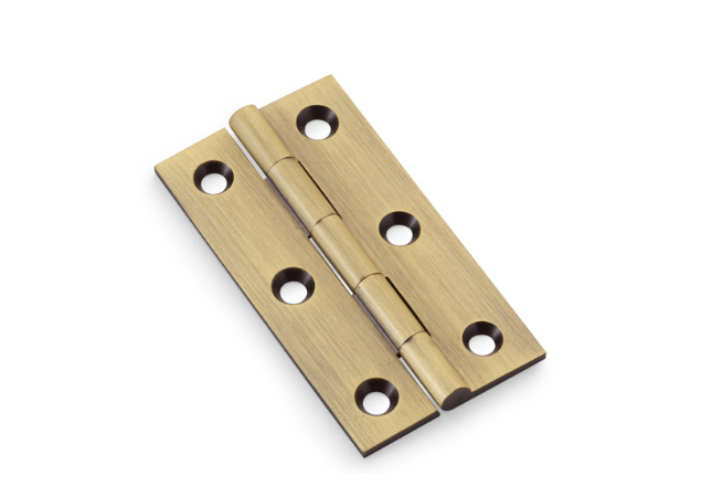 Meubelscharnier Antiek Messing  - 64x35x2 mm - 2 stuks incl. schroeven