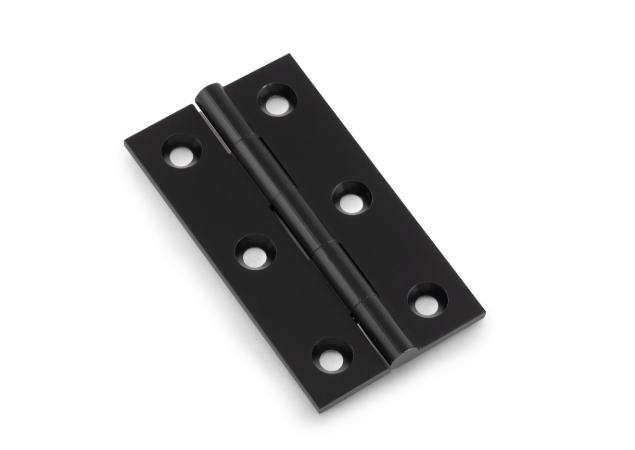 Meubelscharnier Mat Zwart - 64x35x2 mm - 2 stuks incl. schroeven