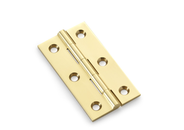Meubelscharnier Messing Gepolijst  - 64x35x2 mm - 2 stuks incl. schroeven
