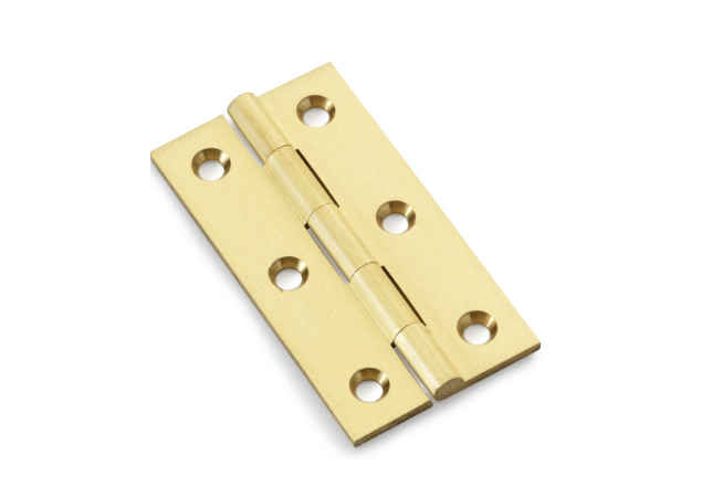 Meubelscharnier Messing Mat - 64x35x2 mm - 2 stuks incl. schroeven