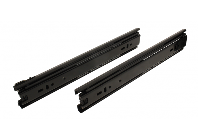 Kogelladegeleider Zwart - 600mm - Volledig uittrekbaar - Soft-close - Demontabel - 30kg
