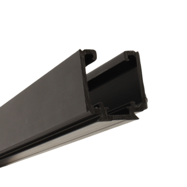 Schuifdeur bovenrail - zwart aluminium - 35x35mm - Lengte 2000mm