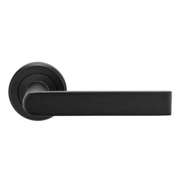 Deurkruk 'Edge' - Mat zwart - Rond rozet Ø50mm - SZM210MB