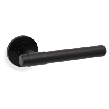 Deurkruk Plain 'Kingston' - Zwart - Rond rozet Ø50mm - AW241BL
