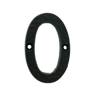 Huisnummer 0 - Gietijzer/Smeedijzer - Antiek zwart - 77mm
