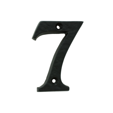 Huisnummer 7 - Gietijzer/Smeedijzer - Antiek zwart - 78mm