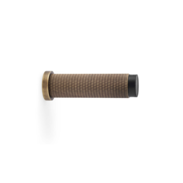 Deurstopper Brunel 'Knurled' - Antiek messing - Wandmontage - AW600-75-AB