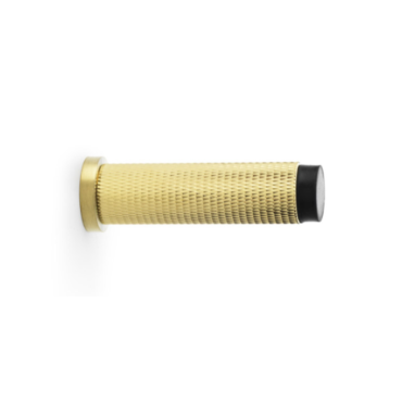 Deurstopper Brunel 'Knurled' - PVD Mat messing  - Wandmontage - AW600-75-SBPVD