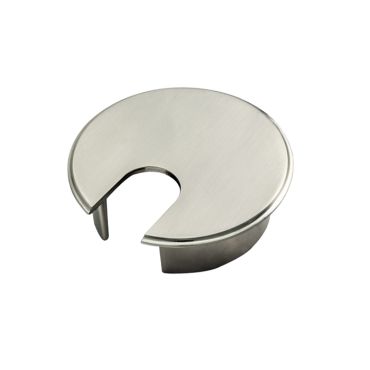 Kabeldoorvoer messing Ø73mm - Mat vernikkeld - Boordiameter Ø62mm - Boordiepte 19,5mm