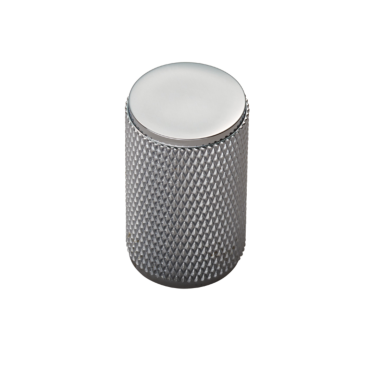 Meubelknop Knurled - Chroom gepolijst - Ø18mm - Hoogte 30mm - FTD702CP