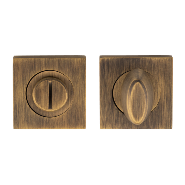 Wc garnituur op rozet - vierkant - Antiek messing - 51mm - SZM004SQAB
