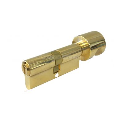 Knopcilinder K30/70mm Messing gepolijst zeewaterbestendig met nieuw zilveren sleutels