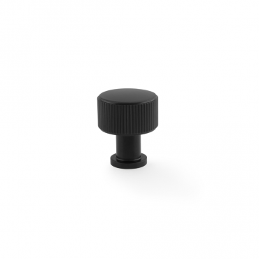 Meubelknop Reeded 'Lucia' - Mat zwart - Ø29mm
