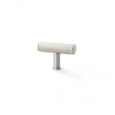 Meubelknop Reeded 'Crispin' T-vorm - Mat vernikkeld - 55mm