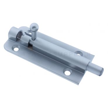 Deurgrendel 50x34mm, 8mm stiftdiameter zonder sluitbeugel Messing mat chroom