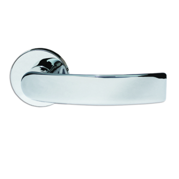 Deurkruk op rozet Mat chroom Ø48,0mm L:124mm Krukstift 8mm Dikte rozet 8mm