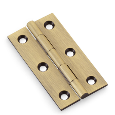 Meubelscharnier Antiek Messing  - 64x35x2 mm - 2 stuks incl. schroeven