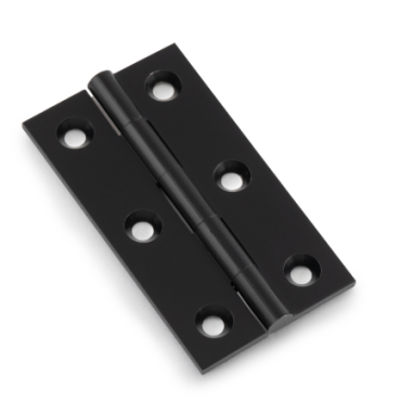 Meubelscharnier Mat Zwart - 64x35x2 mm - 2 stuks incl. schroeven