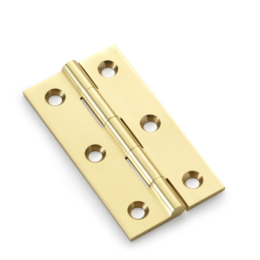 Meubelscharnier Messing Gepolijst  - 64x35x2 mm - 2 stuks incl. schroeven