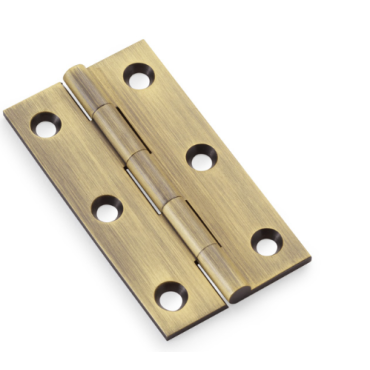 Meubelscharnier Antiek Messing - 75x41x2 mm - 2 stuks incl. schroeven