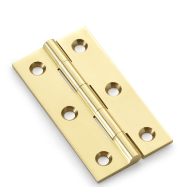 Meubelscharnier Messing Gepolijst - 75x41x2 mm - 2 stuks incl. schroeven