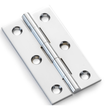 Meubelscharnier Chroom Gepolijst - 75x41x2 mm - 2 stuks incl. schroeven