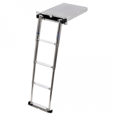 Zwemtrap 4 treden inschuifbaar - lengte 1127mm - voorplaat 390x88