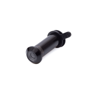 Deurspion messing zwart gelakt - Ø12mm - Voor deurdikte 31-56mm - Inclusief afsluitklepje - 160° zichtveld