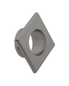 Inboorring mini vierkant kunststof Mat chroom voor 16mm plaatdikte