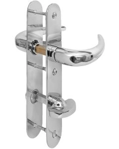 Deurkrukken - 170x30mm krukstift 8mm messing mat chroom - Op schild - Ø30mm