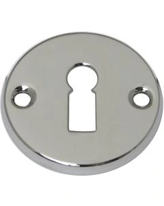 Rozet klavier opschroef 51mm rond Messing mat chroom Per stuk