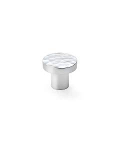 Meubelknop Hammered 'Hanover' - Gepolijst chroom - Ø30mm - Hoogte 26mm