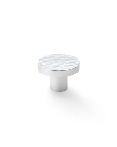 Meubelknop Hammered 'Hanover' - Gepolijst chroom - Ø38mm - Hoogte 28mm