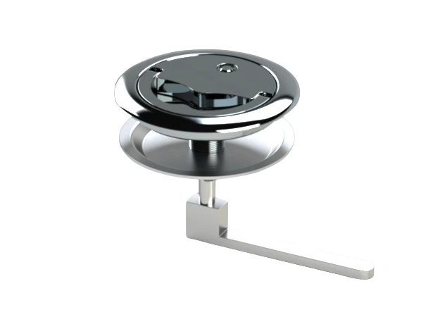 Luiksluiting Rvs 316 gepolijst 90mm opbouw met magnetische hendel en slot met flens montage - YLSA90MVK