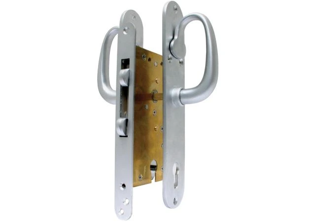 Deurkrukken tbv schuifdeurslot Pc 90mm per stuk Messing gepolijst chroom