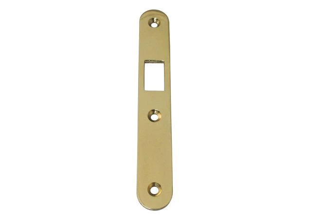 Sluitplaat voor insteek schuifdeurslot Pc 75mm - Messing gepolijst chroom - S&B 225603.6