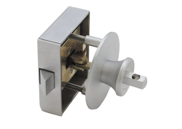 Meubelopleg slot drukknop bediend afsluitbaar Ls en Rs toepasbaar, deurdikte 15-30mm Messing mat chroom